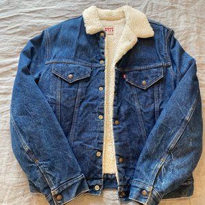 Vintage Levis Denim Jacket with Fleece Collar